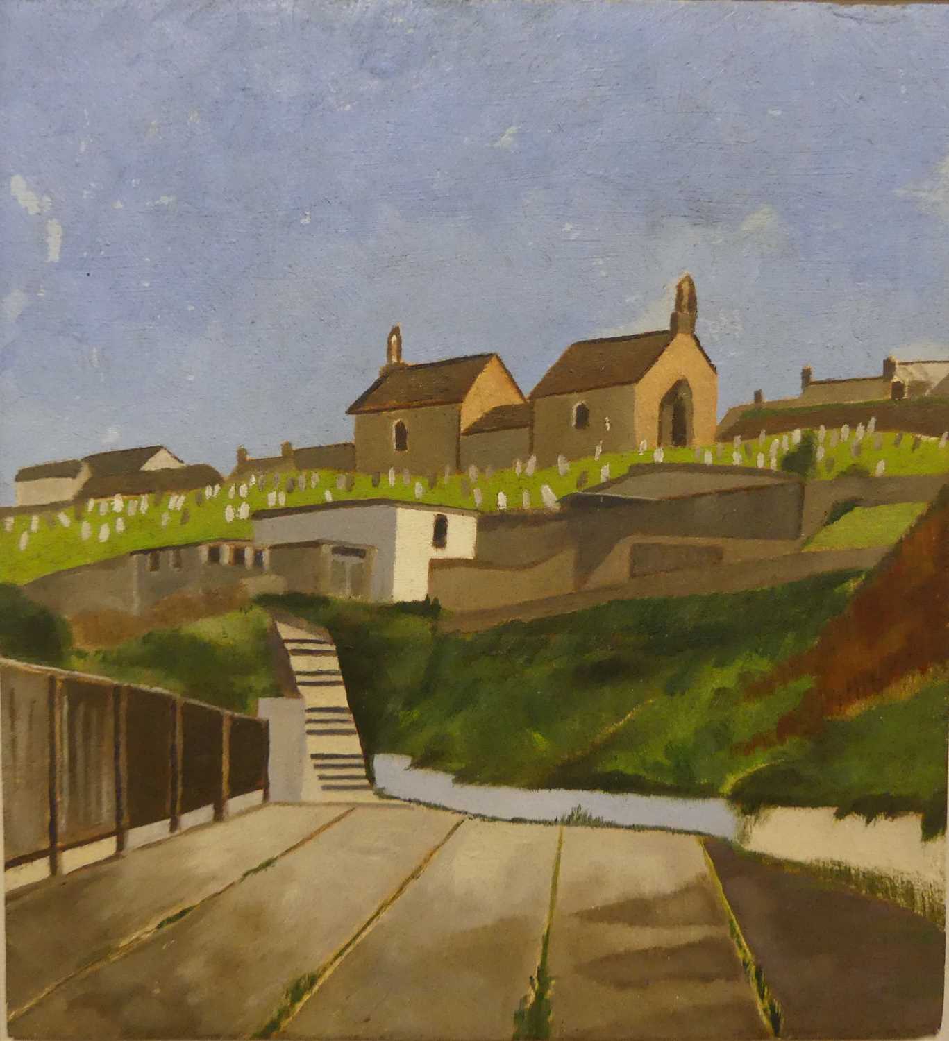 Peter Davies (1923-2003) - Barnoon Hill, St Ives (1997), oil on board, inscribed with artist name,