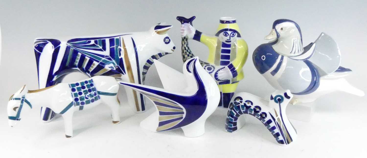 A collection of four stylised Spanish figures by The Sargadelos Pottery, the largest of a standing