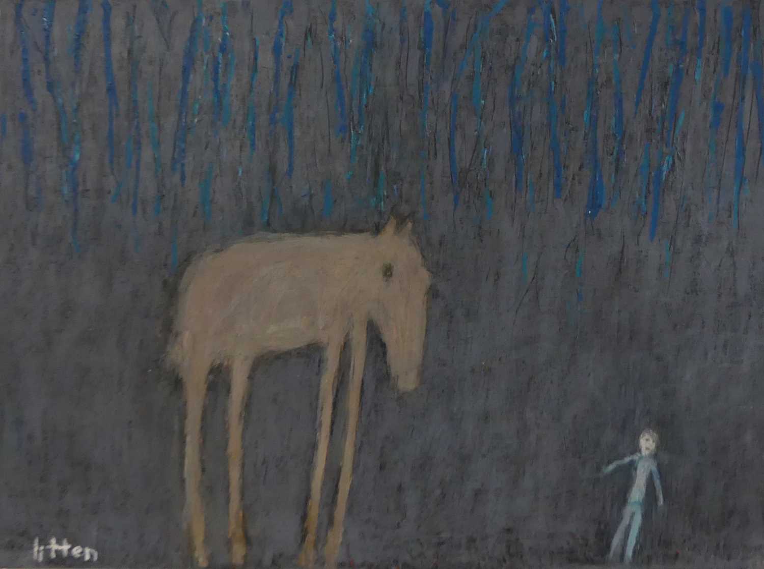 § Andrew Litten (b.1970) - The Boy and the Horse, oil on artist board, signed lower left, with '