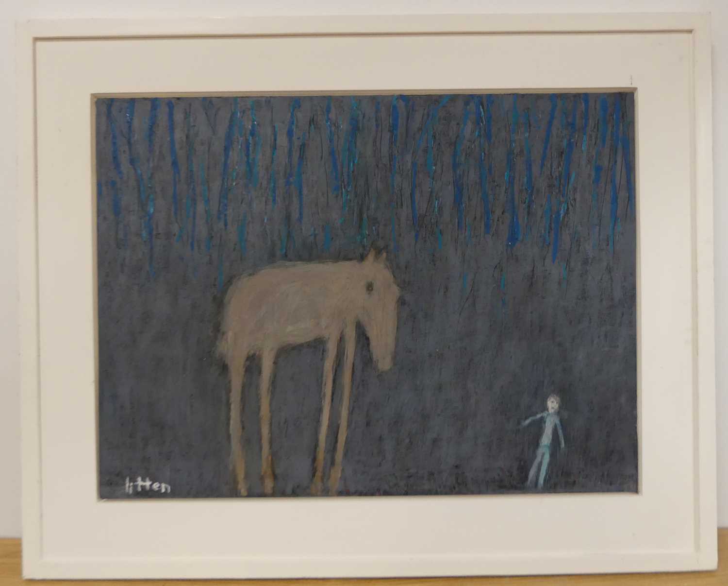 § Andrew Litten (b.1970) - The Boy and the Horse, oil on artist board, signed lower left, with ' - Image 2 of 5