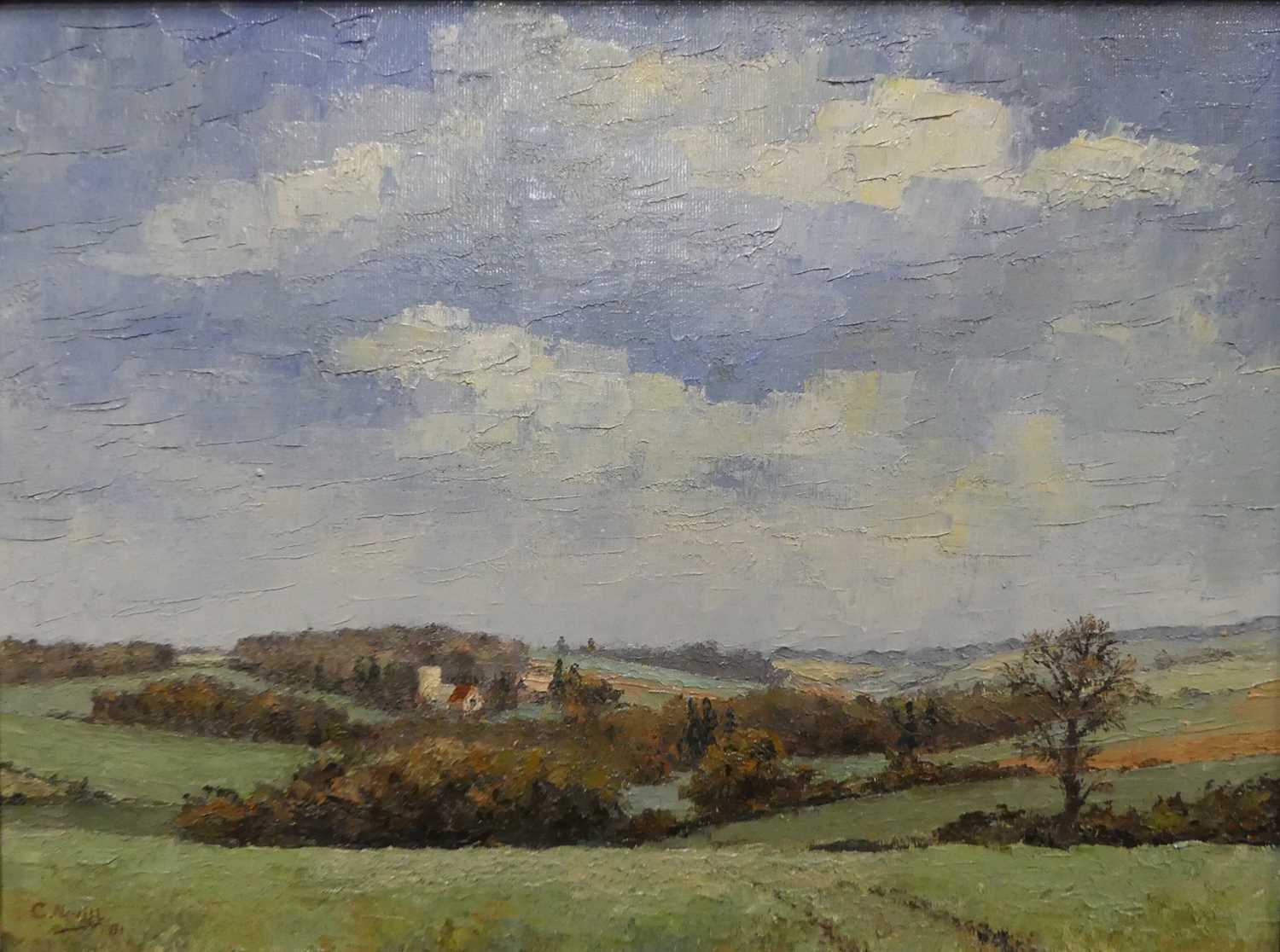 § Cosmo Nevill (1907-2002) - Groton, palette knife oil on board, with hand-inscribed label verso, 30 - Image 3 of 5