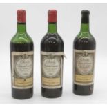 Château Rauzan Gassies, 1959, Margaux, three bottles (ullage mid-shoulder and upper bottle)