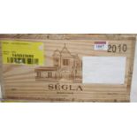 Segla, 2010, Margaux, twelve bottles (OWC)