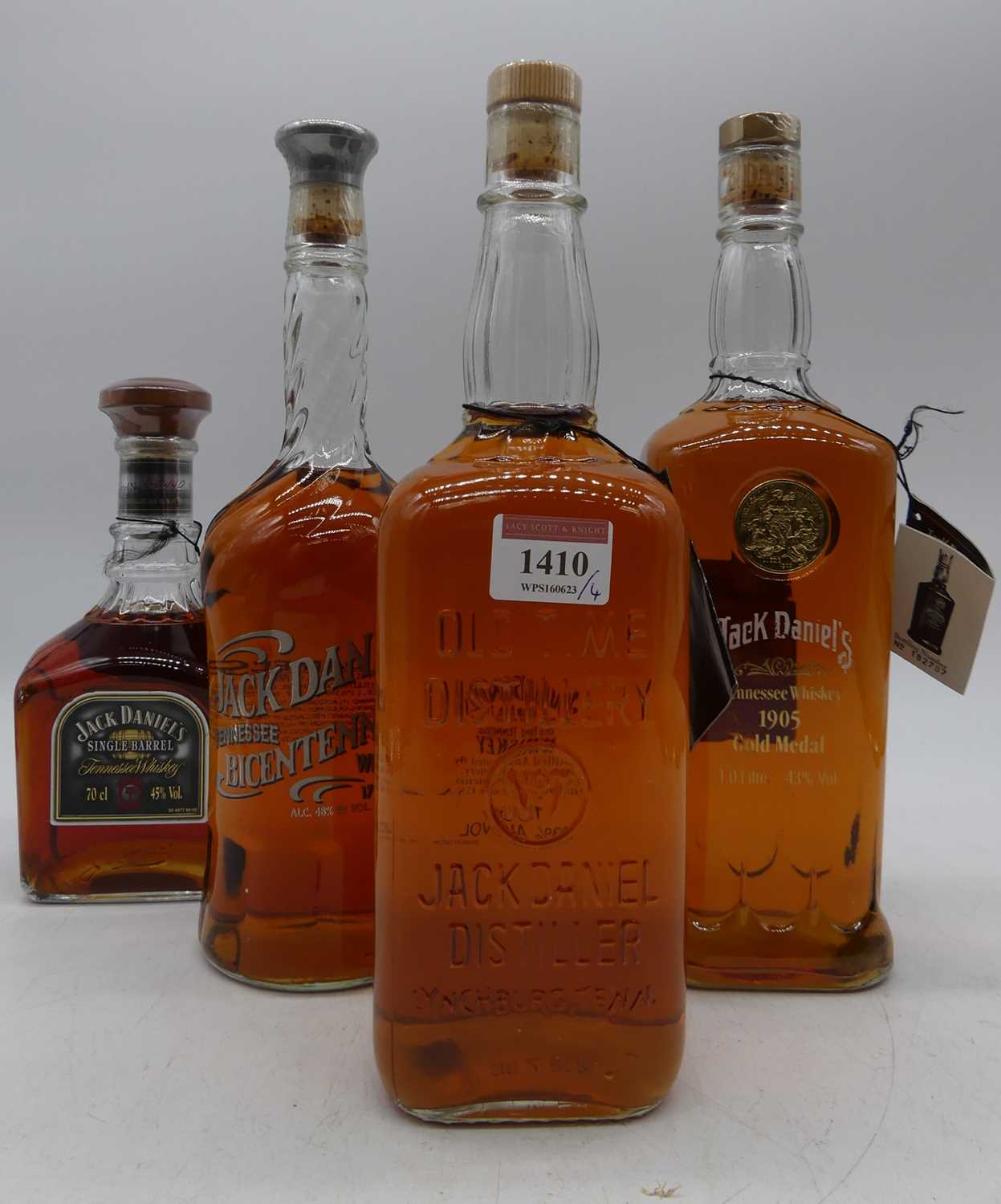 Jack Daniels 1905 Gold Medal Tennessee whisky, 100cl, 43%, one bottle; Jack Daniels bi-centennial