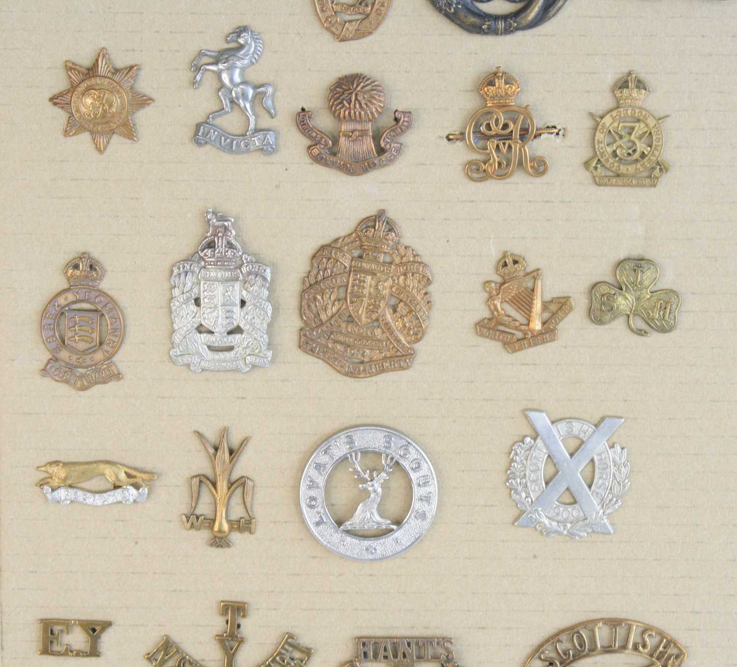 A collection of Yeomanry and other Regimental cap badges and shoulder titles, to include Ayrshire - Image 3 of 7