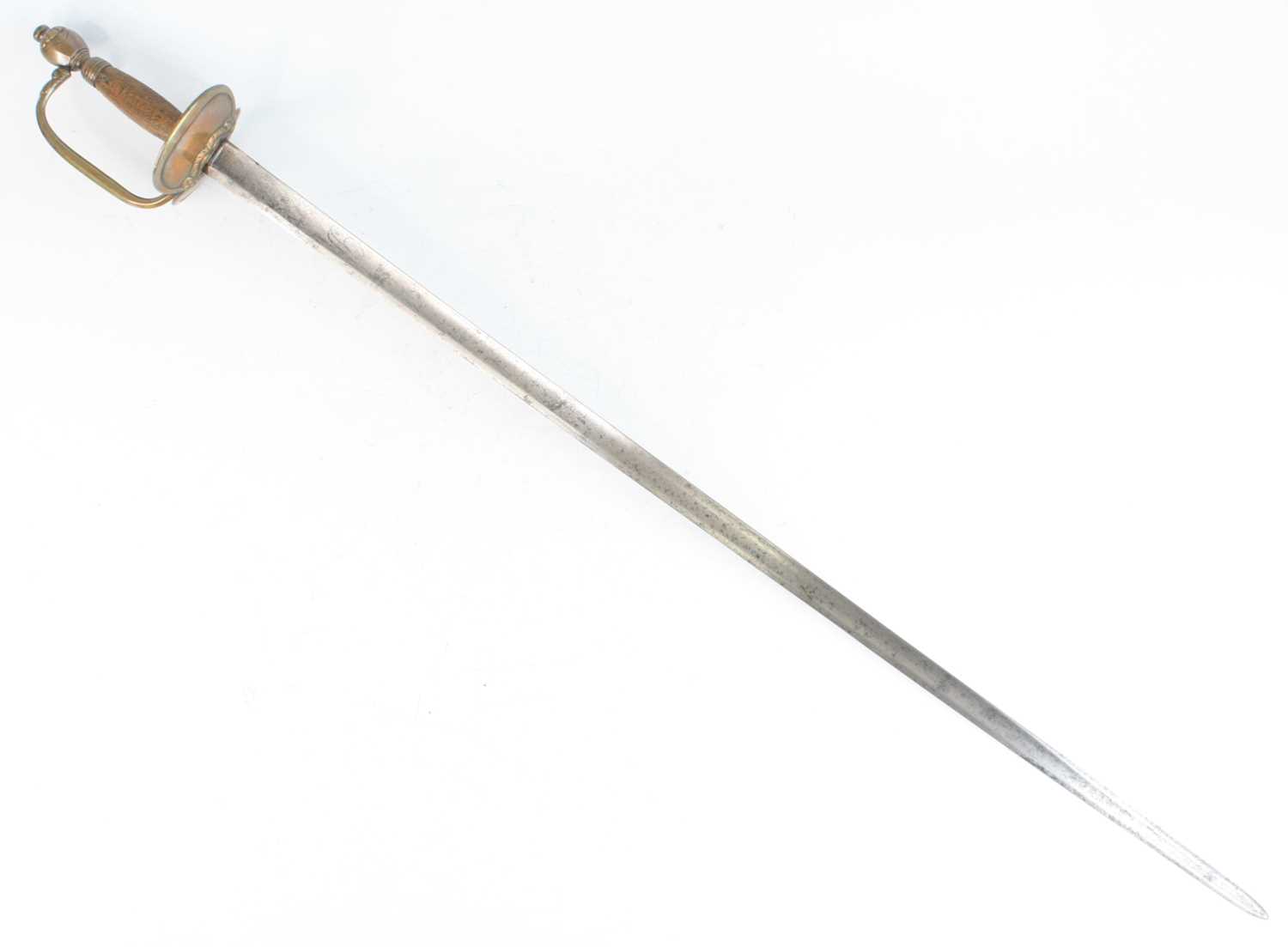 A 1796? pattern Infantry Officers sword, the 82cm single edged blade with large fuller etched with a - Image 3 of 9