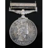 An E.R. II. General Service medal (1918-62) with Arabian Peninsula clasp, naming 23612084 PTE. M.