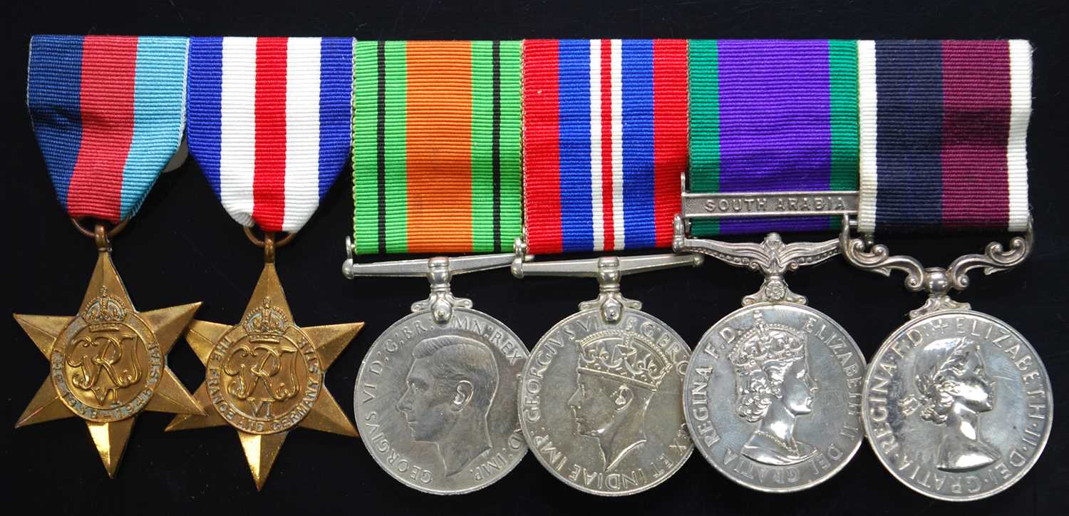 A group of six medals to include 1939-1945 Star, France and Germany Star, Defence, War, General