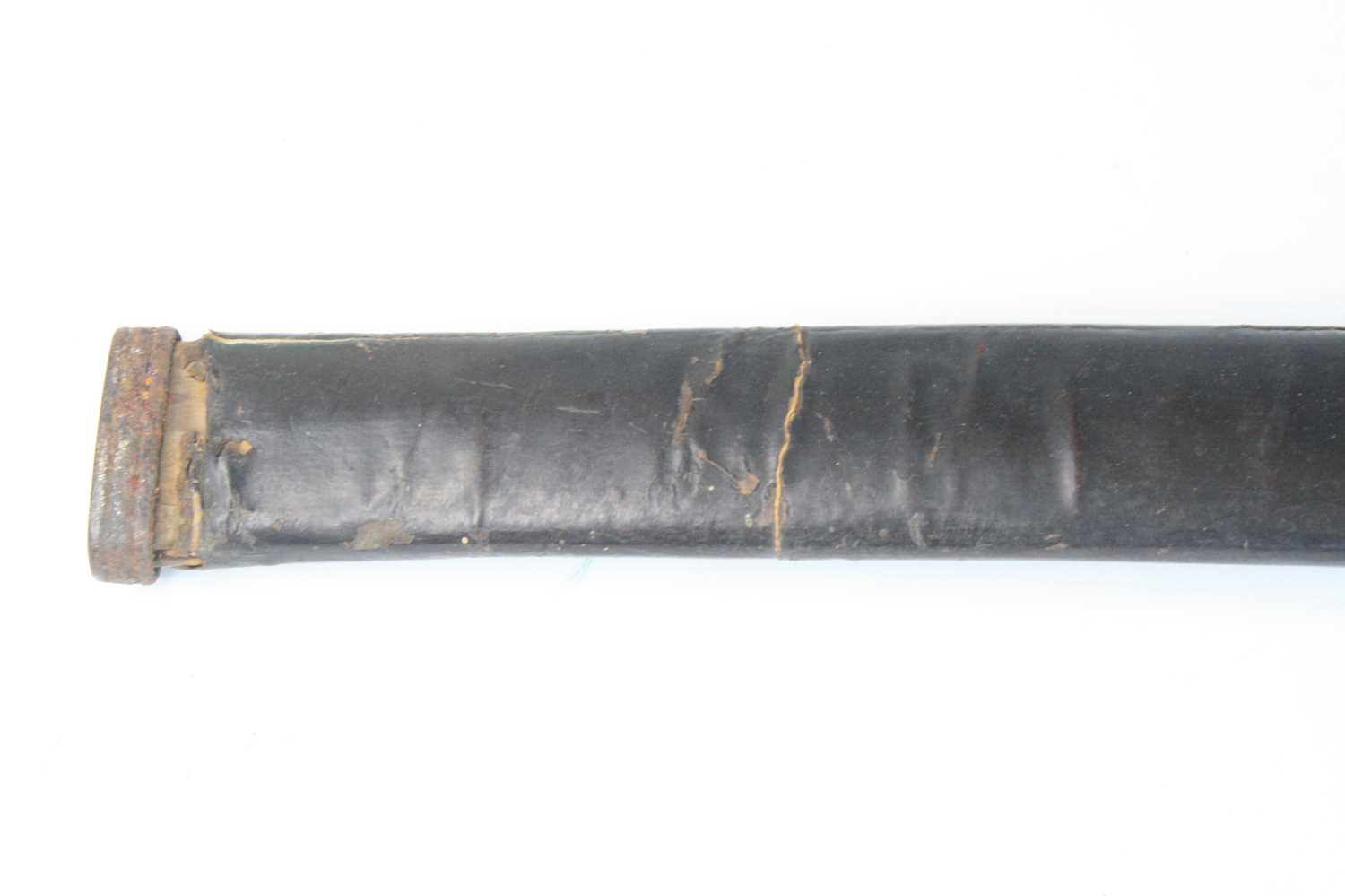 A Chinese Boxer Rebellion period sword, having a 71cm slightly curved single edged blade with two - Image 6 of 9