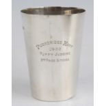 A George V silver trophy beaker with presentation inscription "Puckeridge Hunt 1922 Puppy Judging
