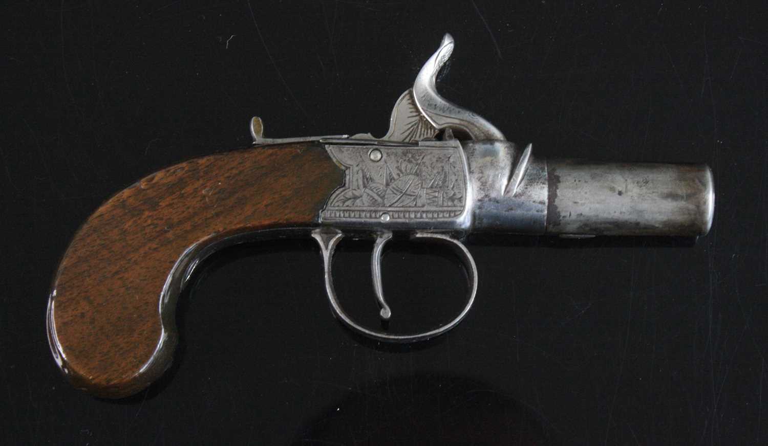 A pair of 19th century percussion box-lock pocket pistols, having 4cm turn-off steel barrels and - Image 7 of 7