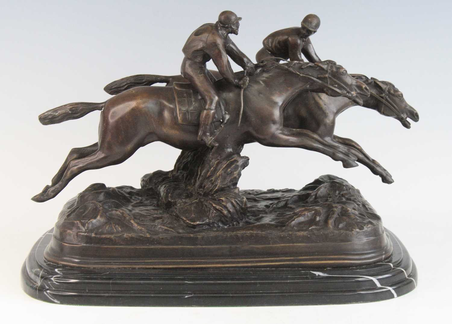 After Paul Louis Emile Loiseau-Rousseau, (French 1861-1927), a large cast bronze model of two