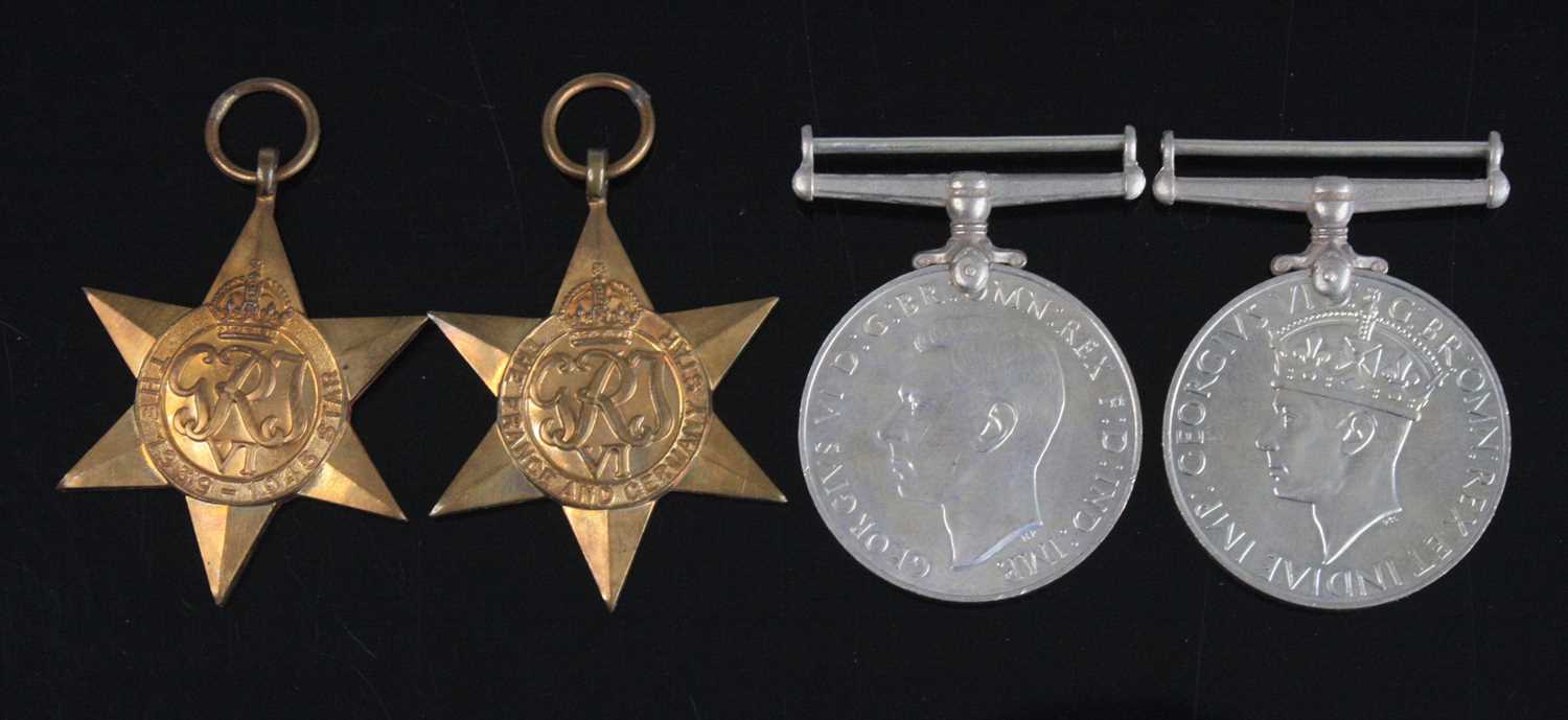 A WW II Casualty group of four medals, to include 1939-1945 Star, France and Germany Star, Defence