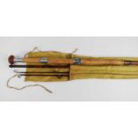 A Hardy "The Norsk Murdoch" steel centre palakona cane 11' 6" three piece fly spinning rod no.