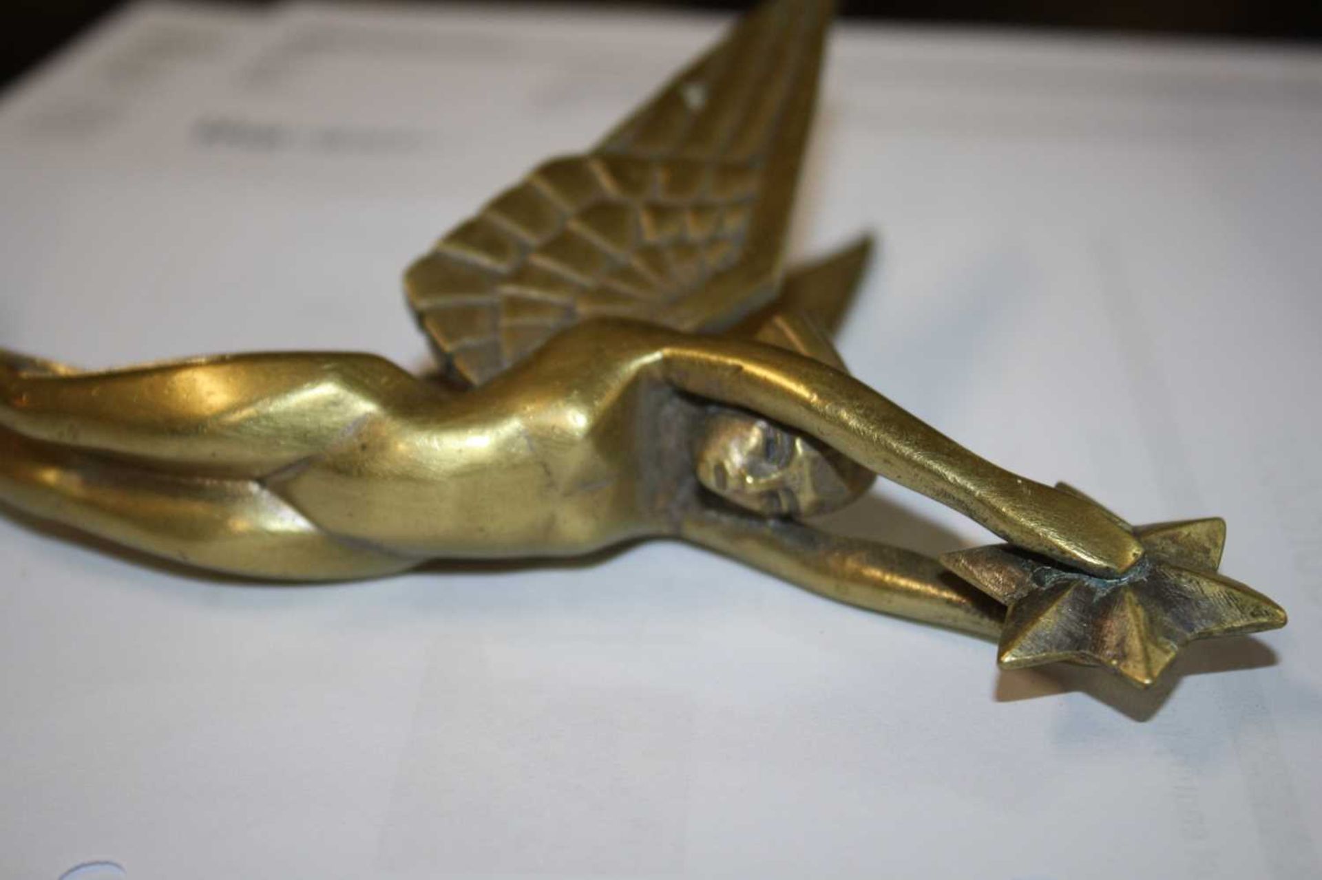 Assorted mascots, to include chrome eagle, brass winged female nude, brass bird of prey etc (6) - Image 11 of 12