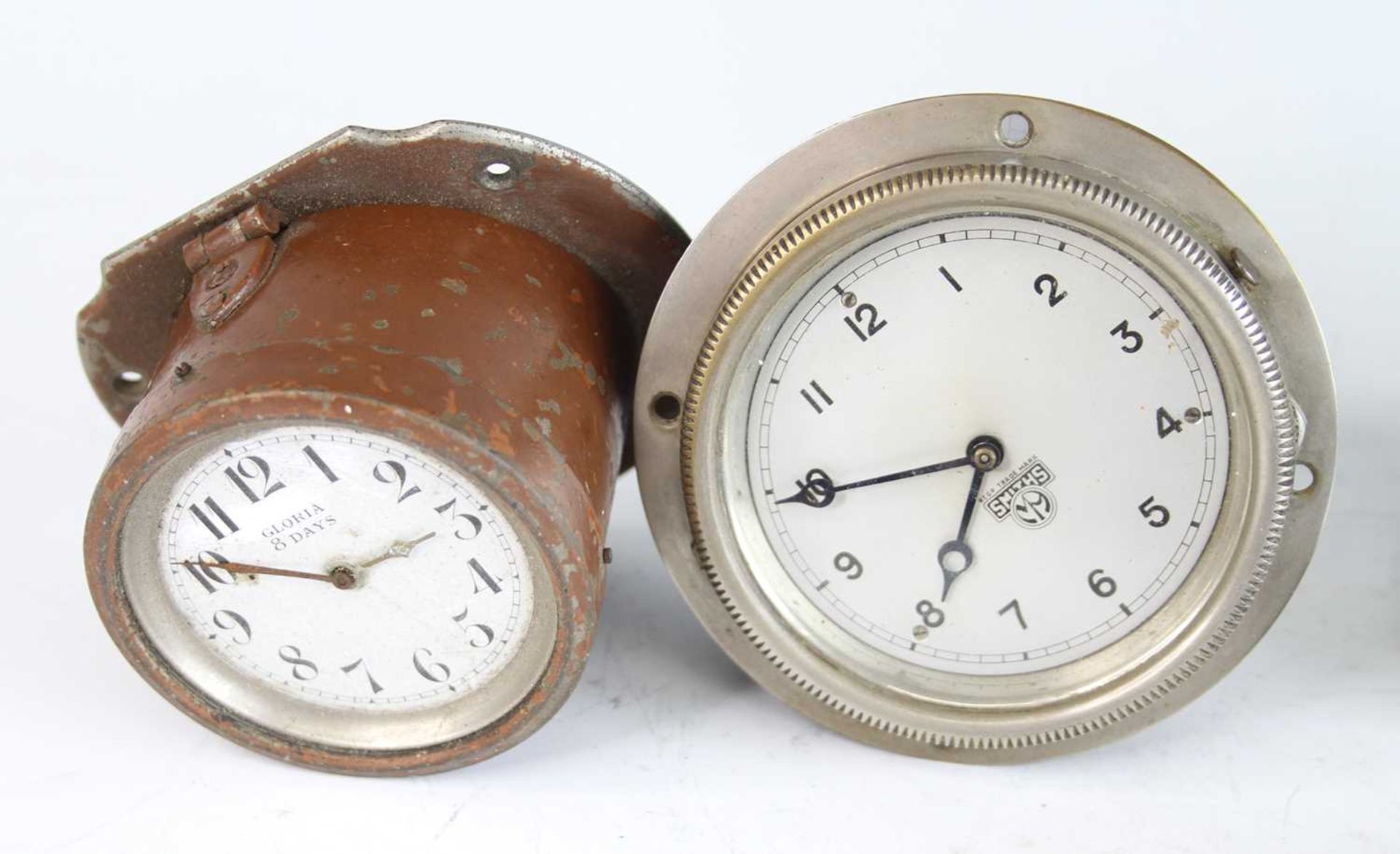Five various mid-20th century car clocks, to include brass and timber mounted example by Warner - Image 3 of 5