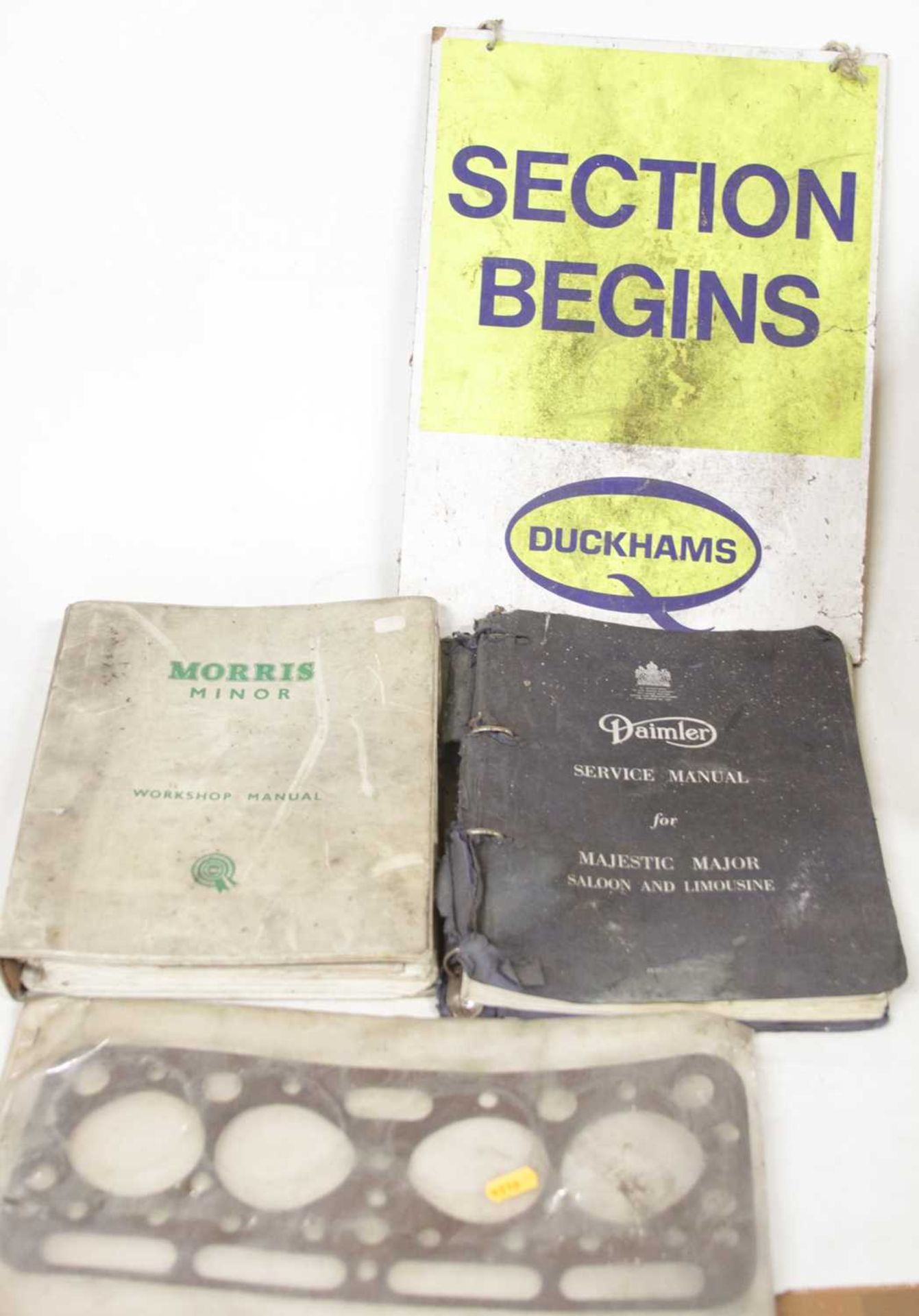 Mixed lot to include a service manual for Majestic Major Saloon and Limousine, various Dunlop