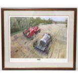 Terence Cuneo - Brooklands, limited edition lithograph, No.580/850, signed by the artist and the