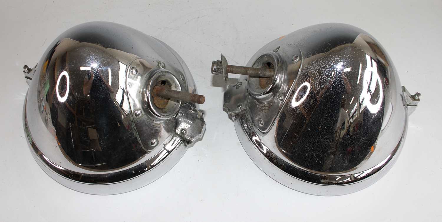 A pair of Joseph Lucas Ltd P100L chrome headlamps, dia.30cm - Image 3 of 4