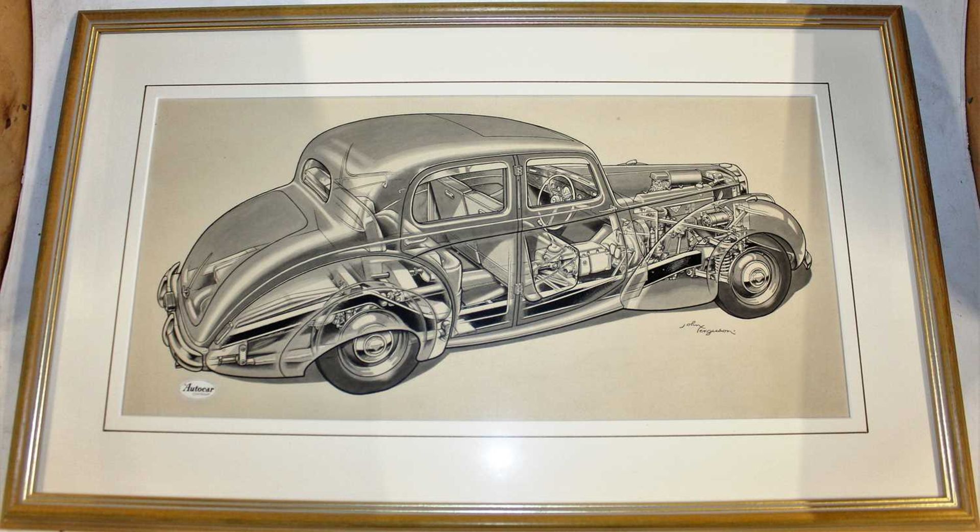 A set of three diagram prints, for 1955 Mercedes Benz W193, 1955 Jaguar D-type, and 1952 BRM MkI - Image 9 of 9