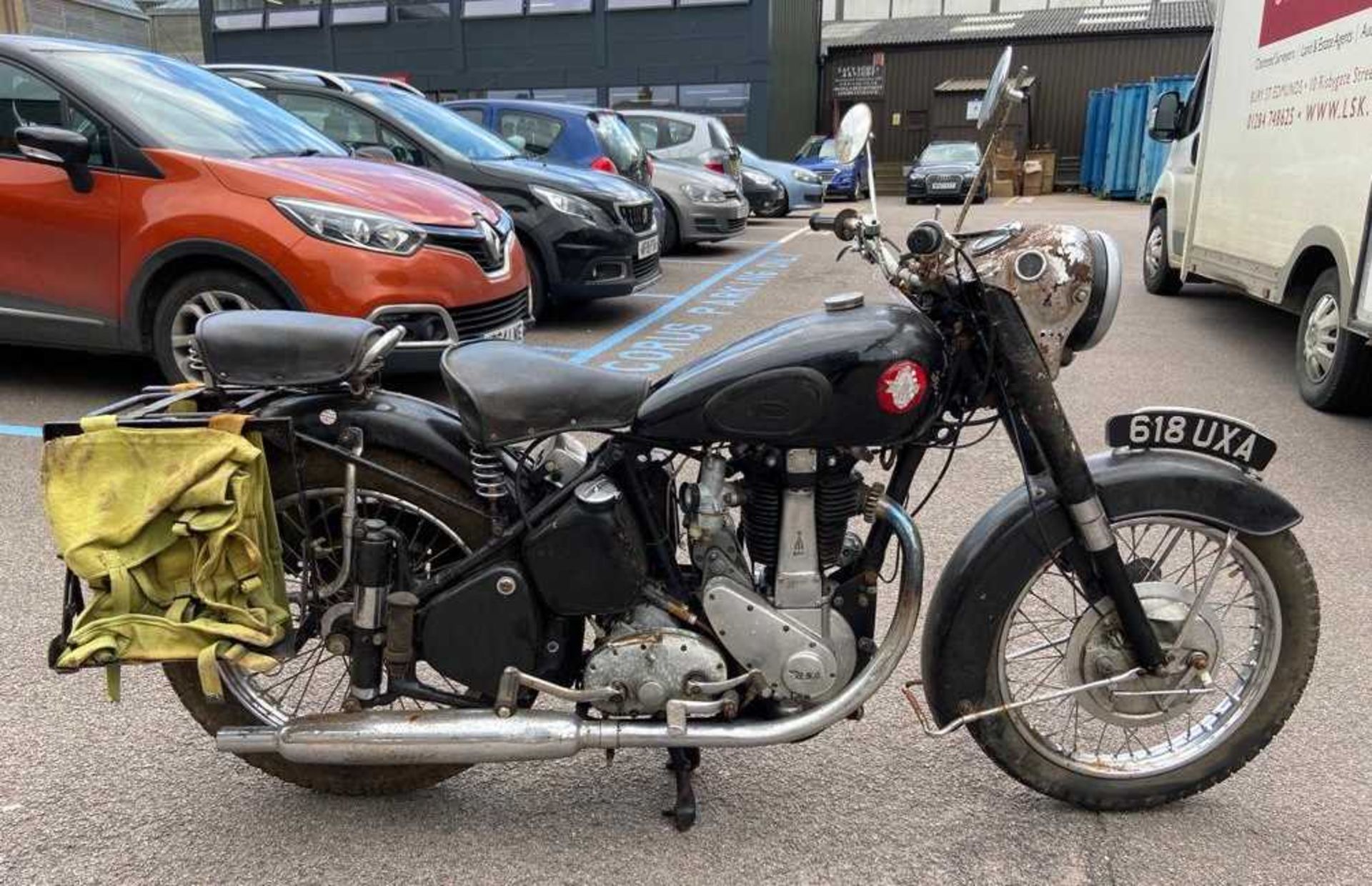 1954 BSA M33 Motorcycle 500cc Non-transferrable age commensurate number plate verified by Roy