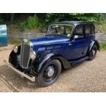 A 1936 Morris 10/4 saloon 1292cc Registration PV339 Odometer 555313 In blue and black Chassis No.