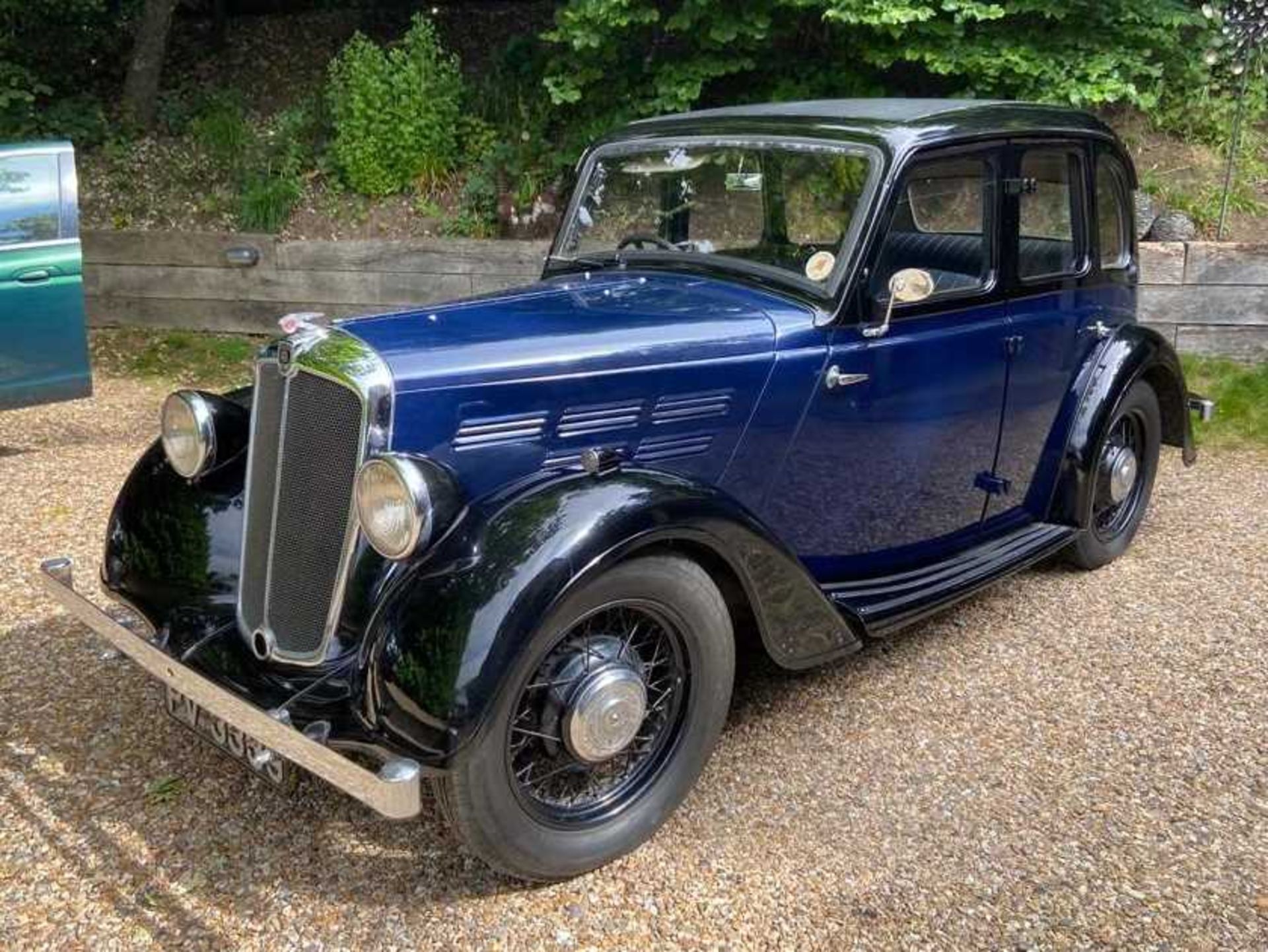 A 1936 Morris 10/4 saloon 1292cc Registration PV339 Odometer 555313 In blue and black Chassis No.