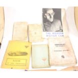 Assorted car owner's handbooks and workshop manuals, to include The Wolseley 680, The Sunbeam