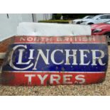 A North British Clincher Tyres enamel advertising sign, 121 x 244cm