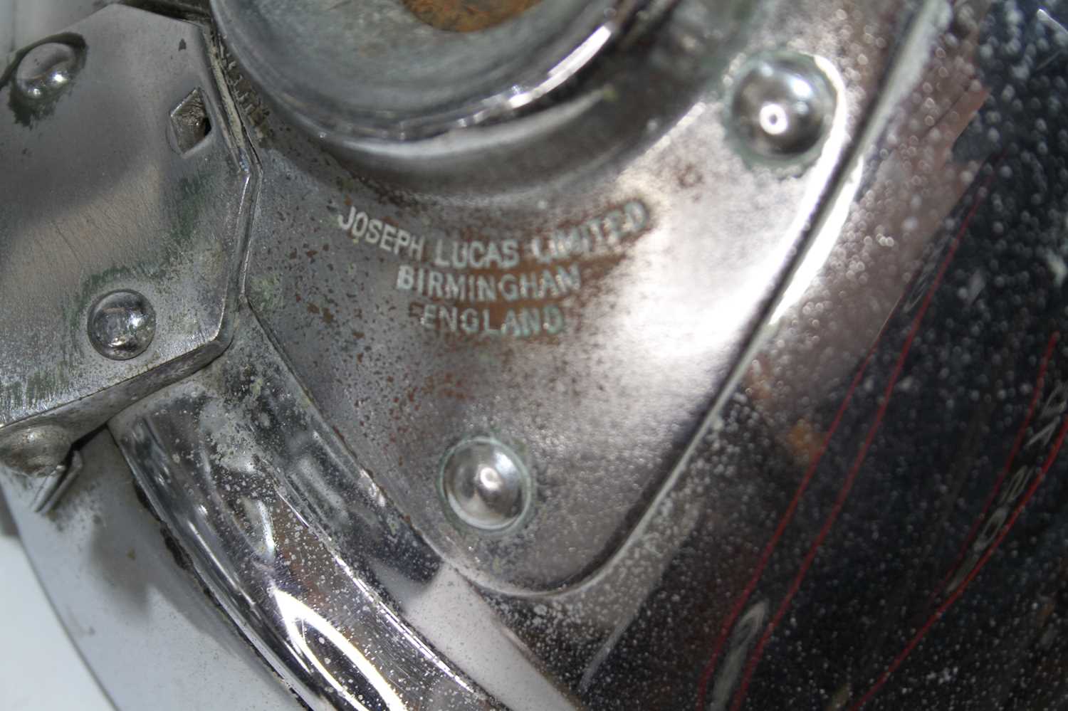 A pair of Joseph Lucas Ltd P100L chrome headlamps, dia.30cm - Image 4 of 4