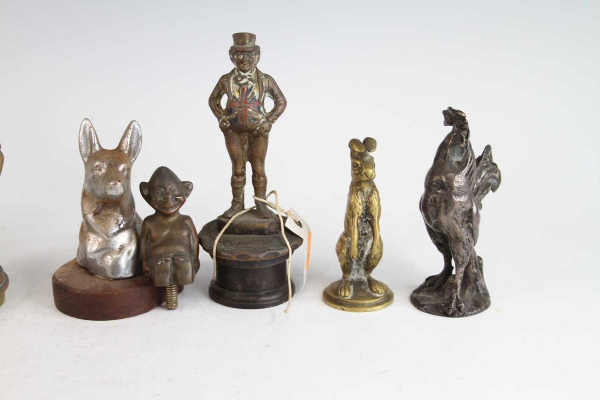 A collection of seven various vintage cast brass and chromed metal car mascots, to include a - Image 2 of 4