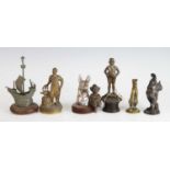 A collection of seven various vintage cast brass and chromed metal car mascots, to include a