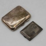 A George V silver cigarette case of rectangular form, Birmingham 1914, maker Hayes & Co, together