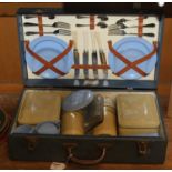A 1950s Coracle rexine clad picnic set