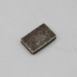 A Victorian silver vinaigrette of rectangular form having acanthus engraved decoration and central