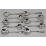 A set of ten George VI silver soup spoons in the Old English pattern, Sheffield 1938/9, maker Cooper