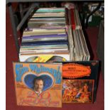 Two boxes of vintage LPs to include Marti Robbins, and Kenny Rogers