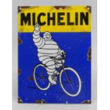 An enamel advertising sign for 'Michelin' 22x5cm