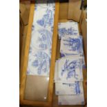 A collection of Delft blue & white wall tiles