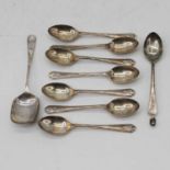 A set of seven George V silver teaspoons, Sheffield 1932, maker Walker & Hall, together with one