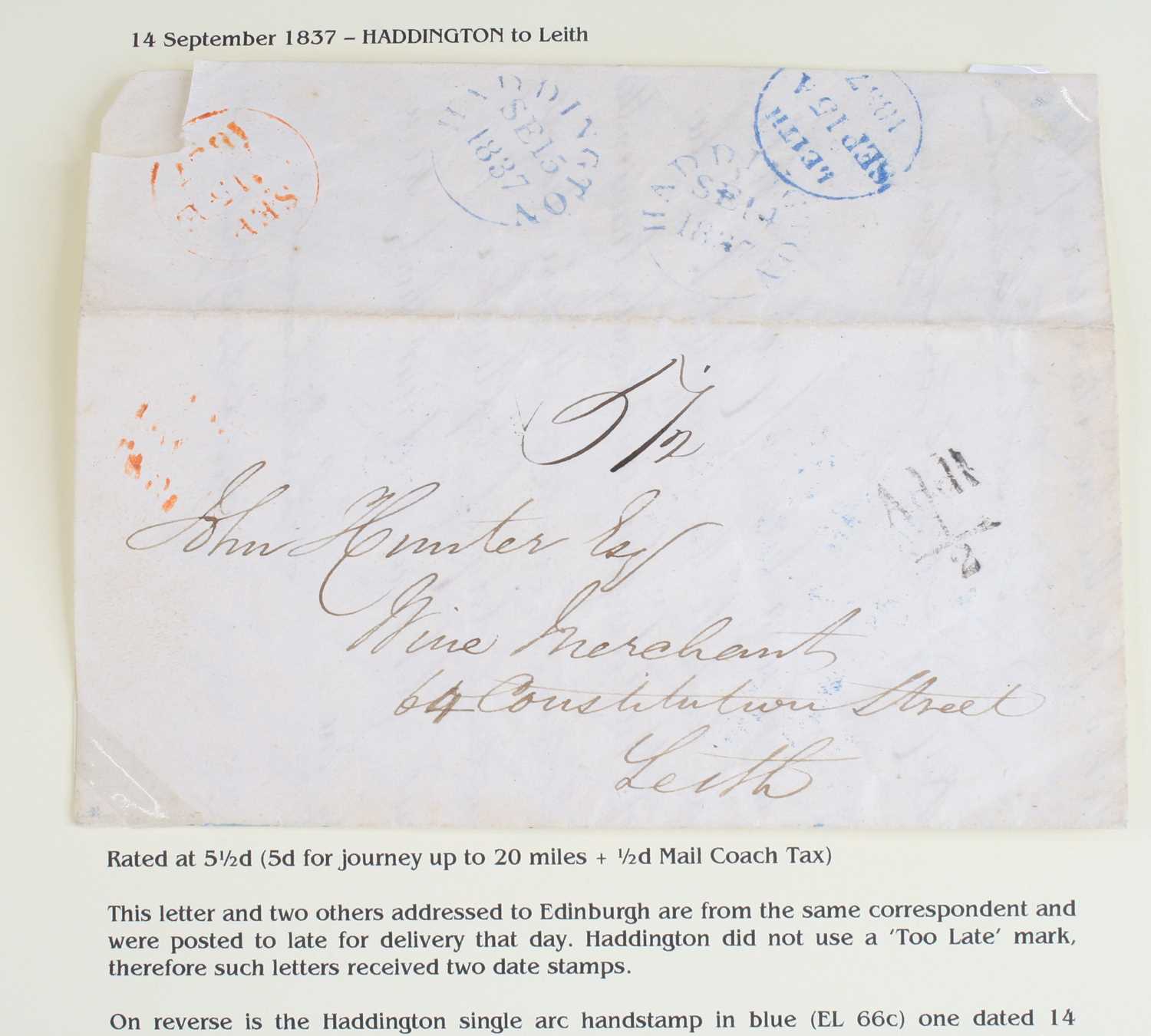 Scotland, a collection of postal history and ephemera to include a letter Haddington to Dunbar 3rd - Image 2 of 17