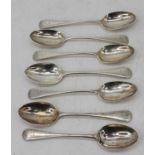 A matched set of eight Victorian and later silver tablespoons in the Old English pattern, London