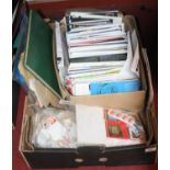 A large collection of loose stamps, stamp covers (two boxes)