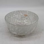 A 20th century iridescent glass fruit bowl, dia. 21cm