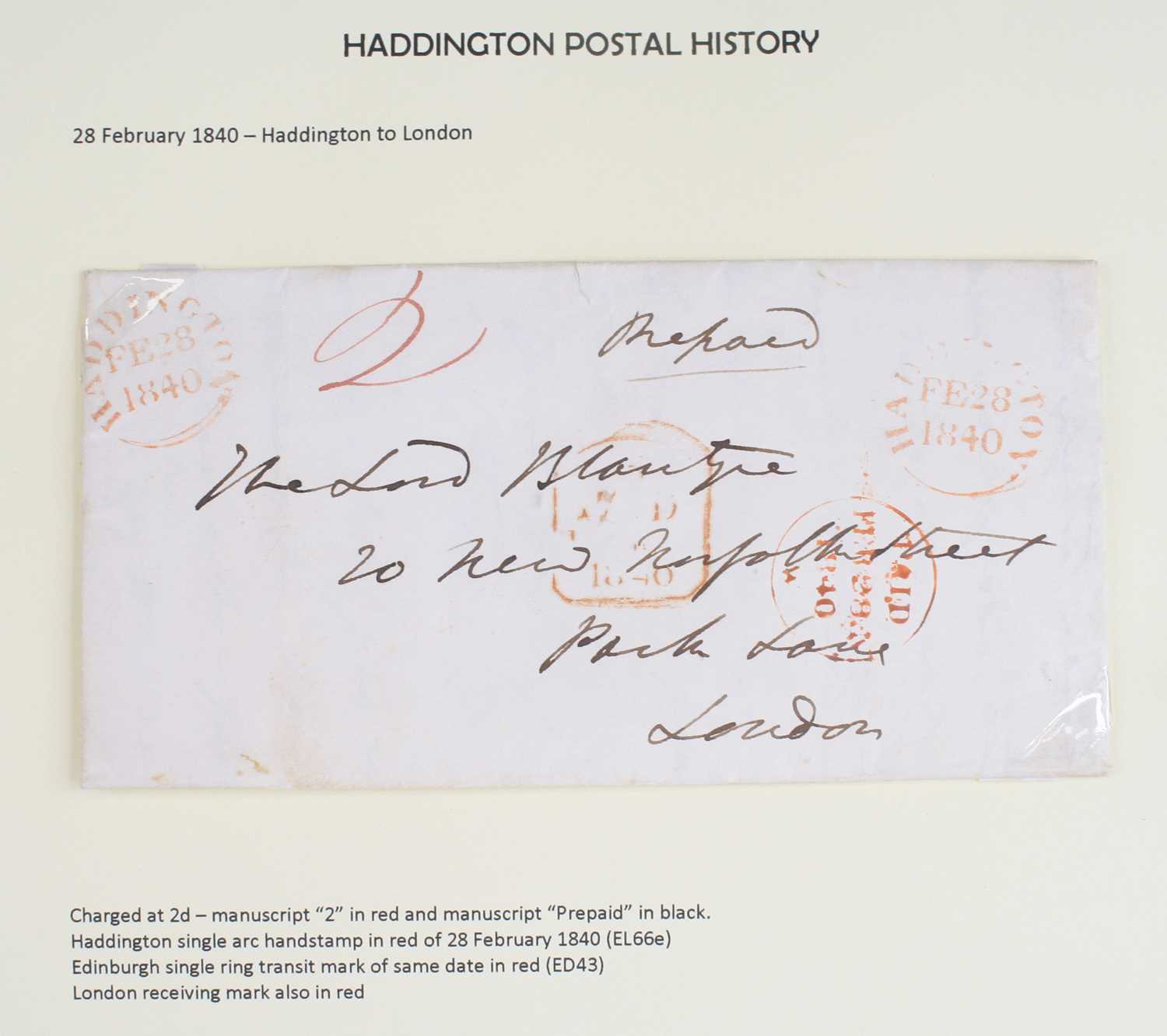Scotland, a collection of postal history and ephemera to include a letter Haddington to Dunbar 3rd - Image 4 of 17