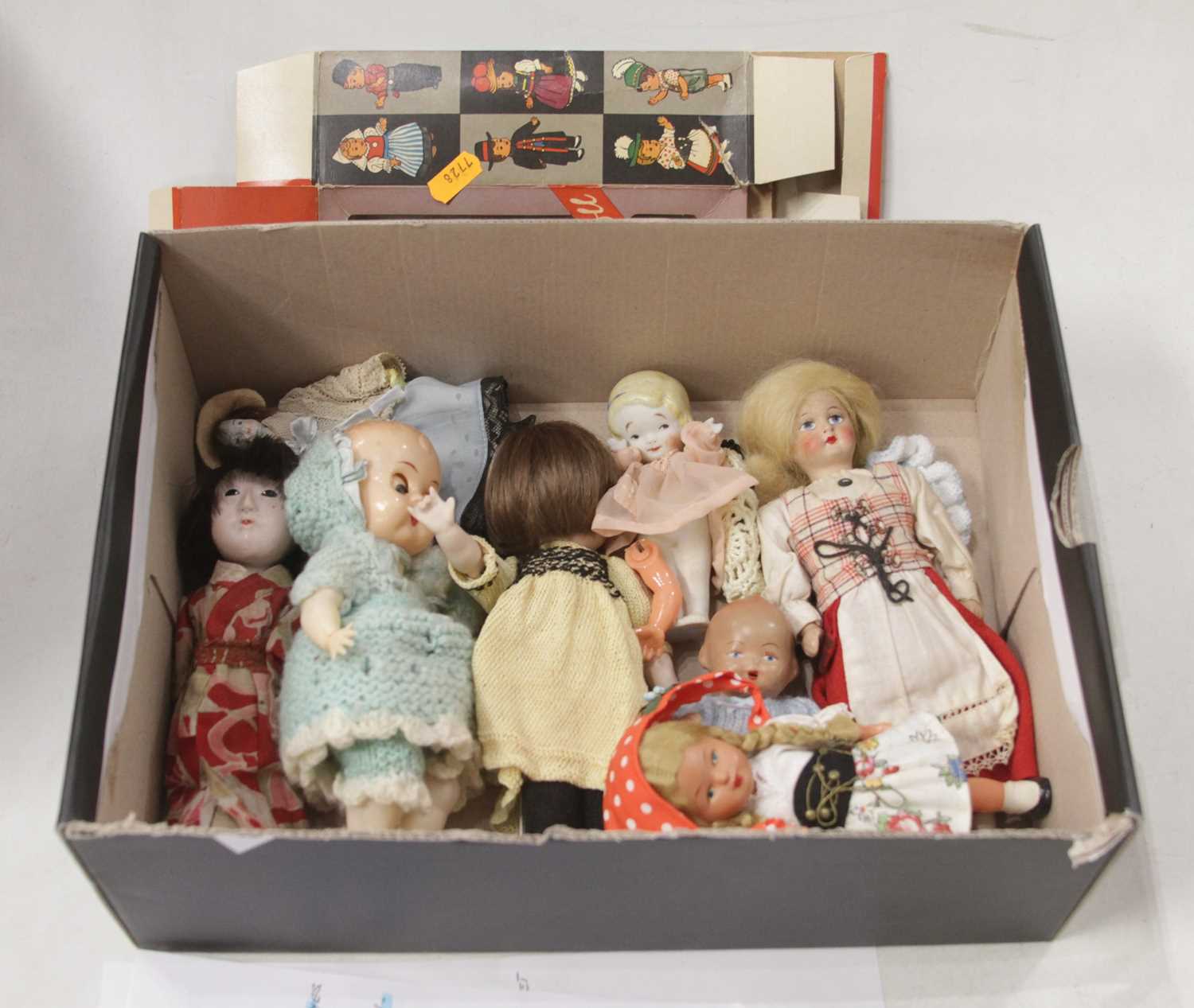 A mid 20th century Sweetheart dancing doll, with original packaging; together with various other