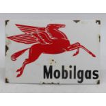 An enamel advertising sign for 'MobilGas', 20x30cm
