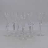 A matched set of 8 Waterford Crystal wine glasses, each height 23.5cm