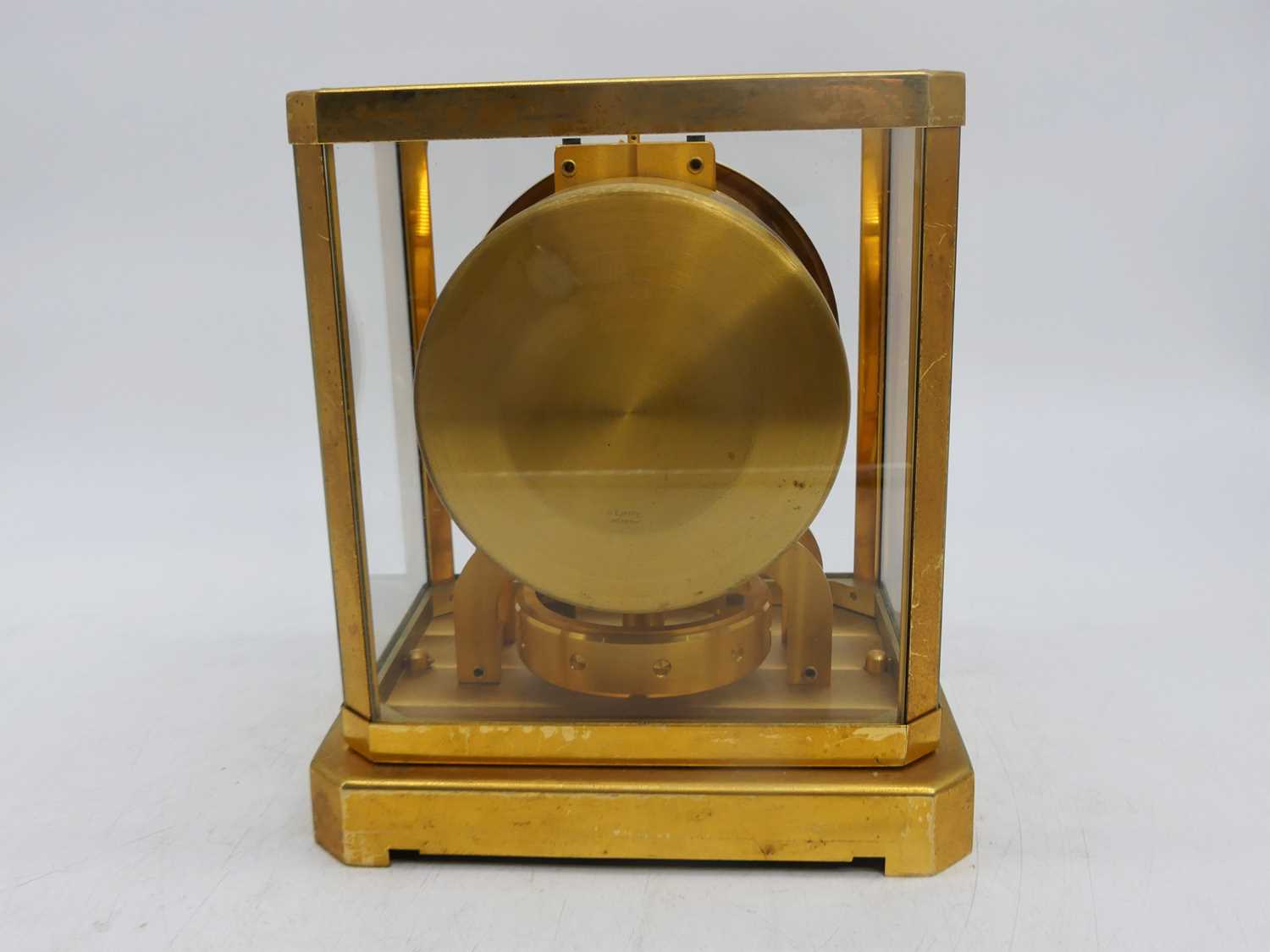 A Jaeger le Coultre Atmos clock, housed in a gilt brass and glazed case, the chapter ring stamped Le - Image 3 of 4