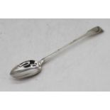 A George IV fiddle pattern Irish Britannia standard silver basting spoon, 2.9oz troy